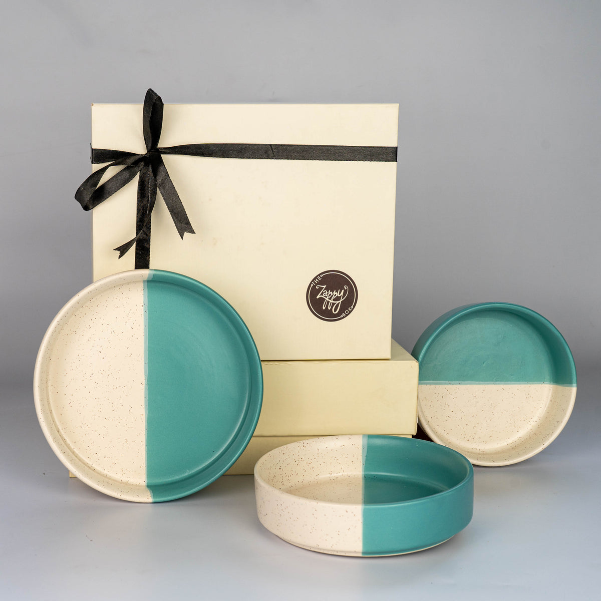 Green and White Ceramic Serveware The Zappy Box