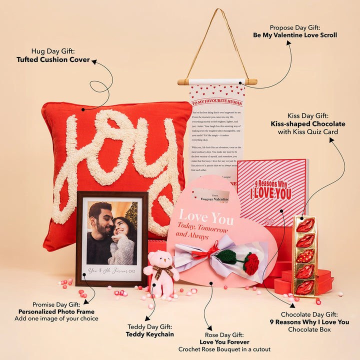 7 Days Valentine Week Gift Set - Cupid’s Gift Box for Couples