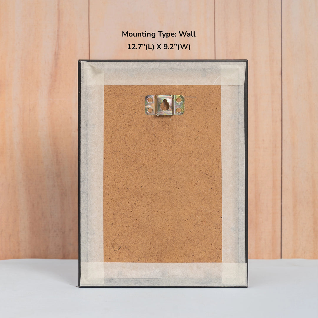 The Retro Spin - frame's back is seen with a pre-attached hook for wall mounting