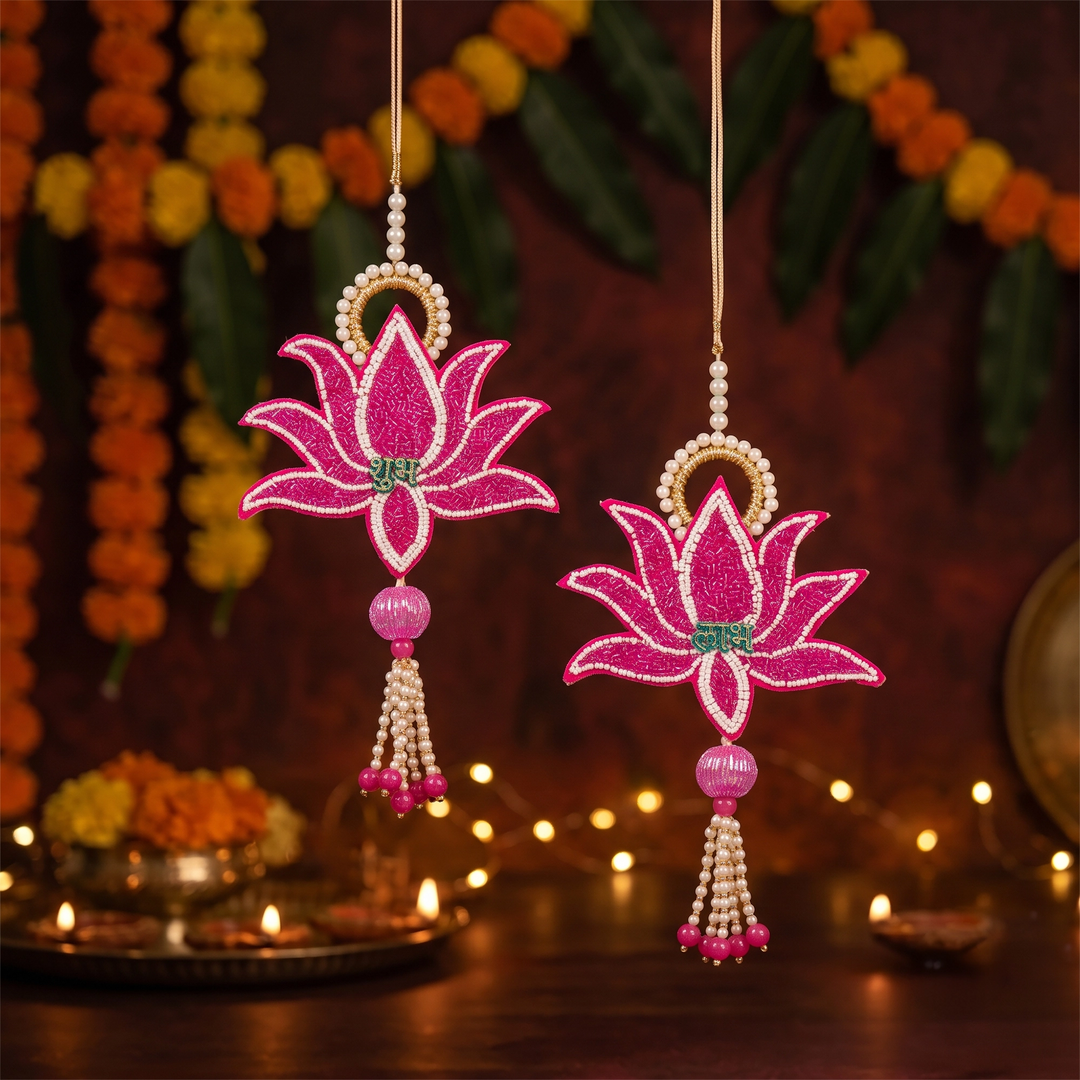 Beaded Lotus Hangings
