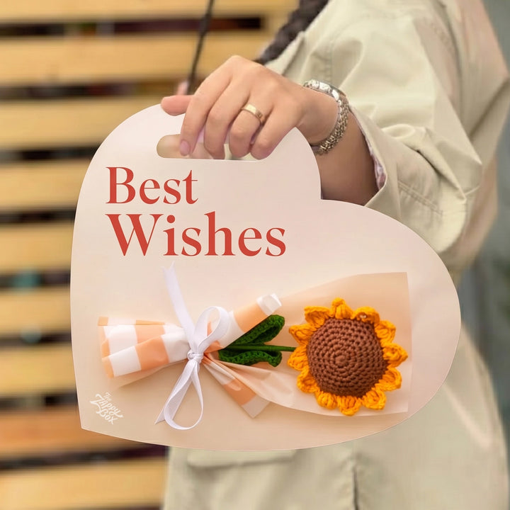 best wishes crochet sunflower handmade gift india