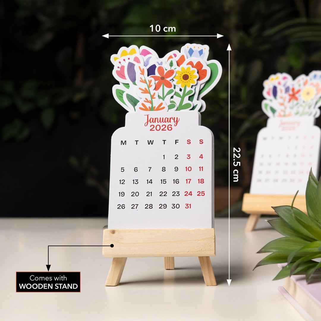 Bloomy Flowers Desk Calendar