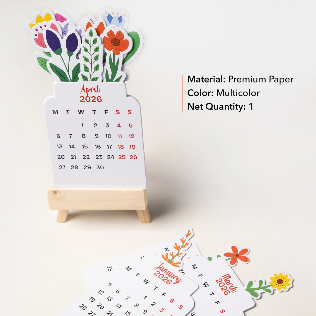 Bloomy Flowers Desk Calendar
