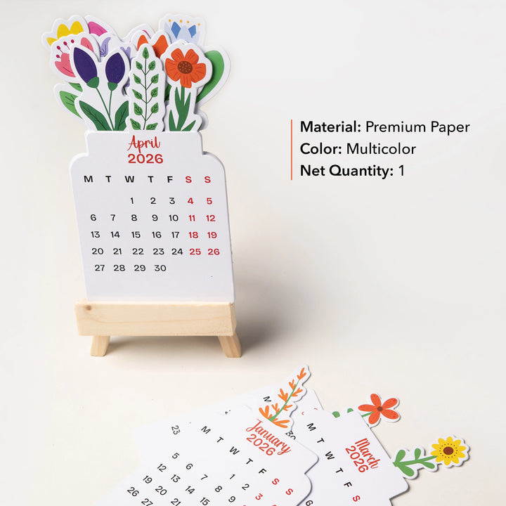 Bloomy Flowers Desk Calendar