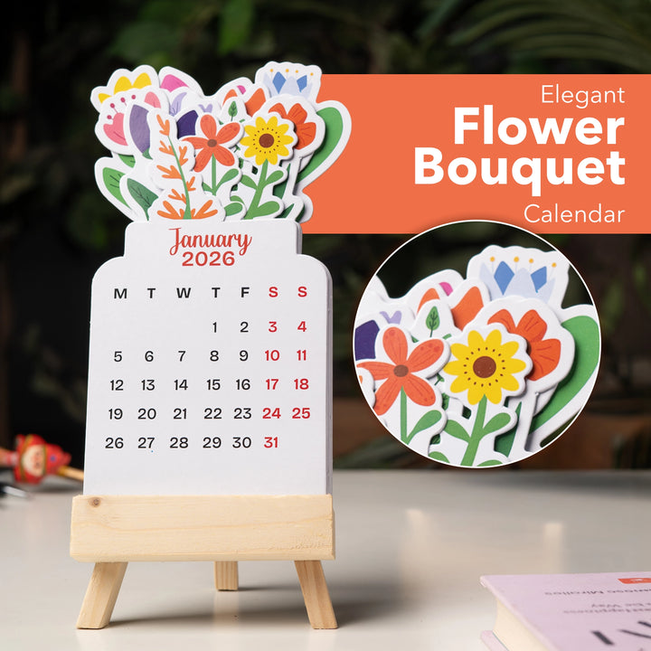 Bloomy Flowers Desk Calendar