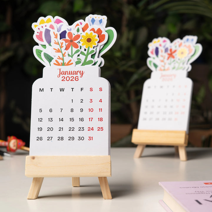 Bloomy Flowers Desk Calendar
