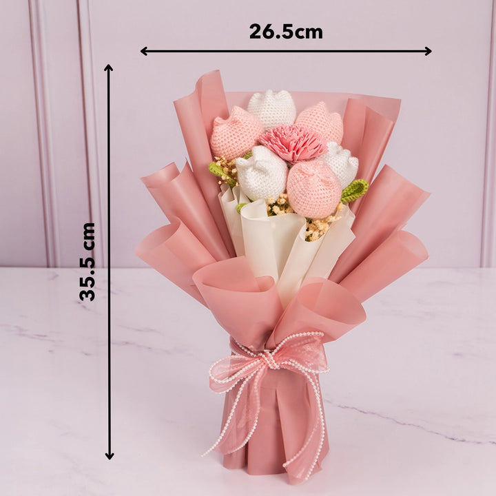 Blush & Bloom Crochet Flower Bouquet