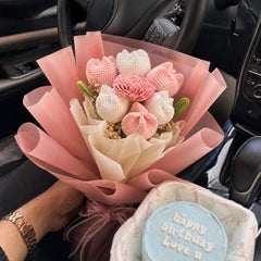 Blush & Bloom Crochet Flower Bouquet
