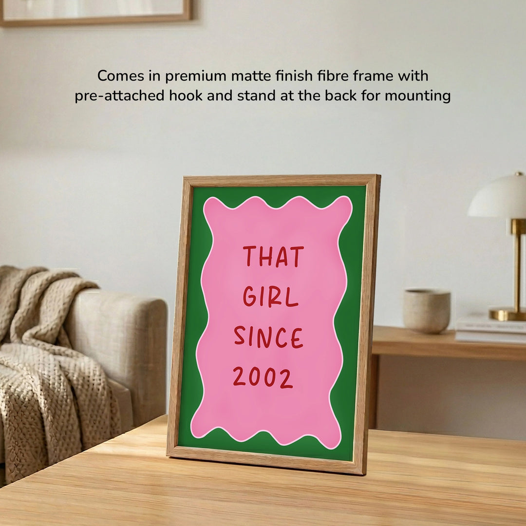Born To Slay Since - Personalized Year Frame  | A4 Light Brown