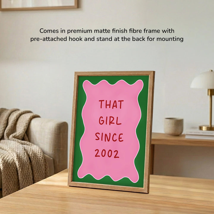 Born To Slay Since - Personalized Year Frame  | A4 Light Brown