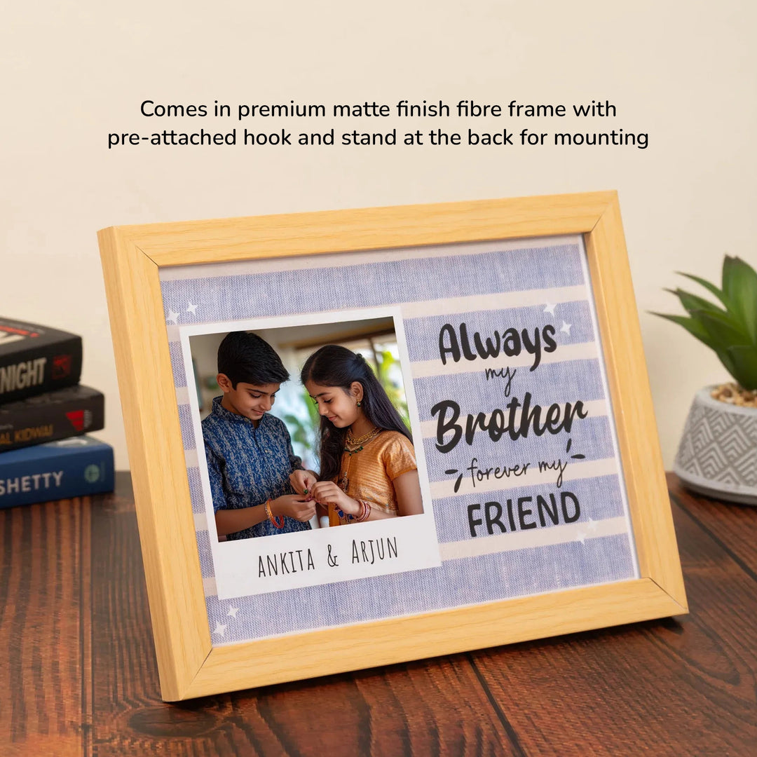 Brother Quote- Personalized Frame | A5 Light Brown Horizontal
