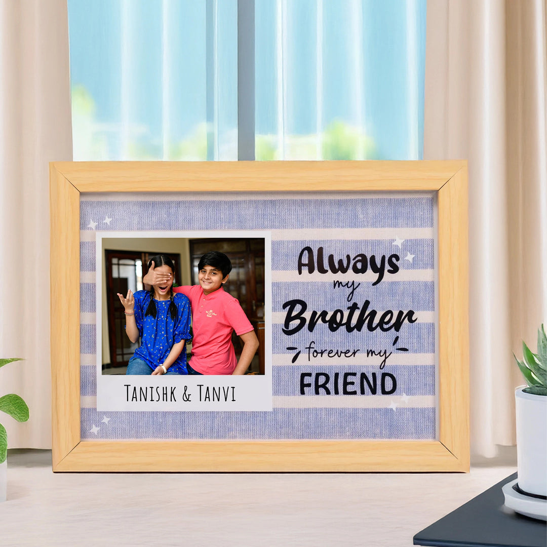 Brother Quote- Personalized Frame | A5 Light Brown Horizontal