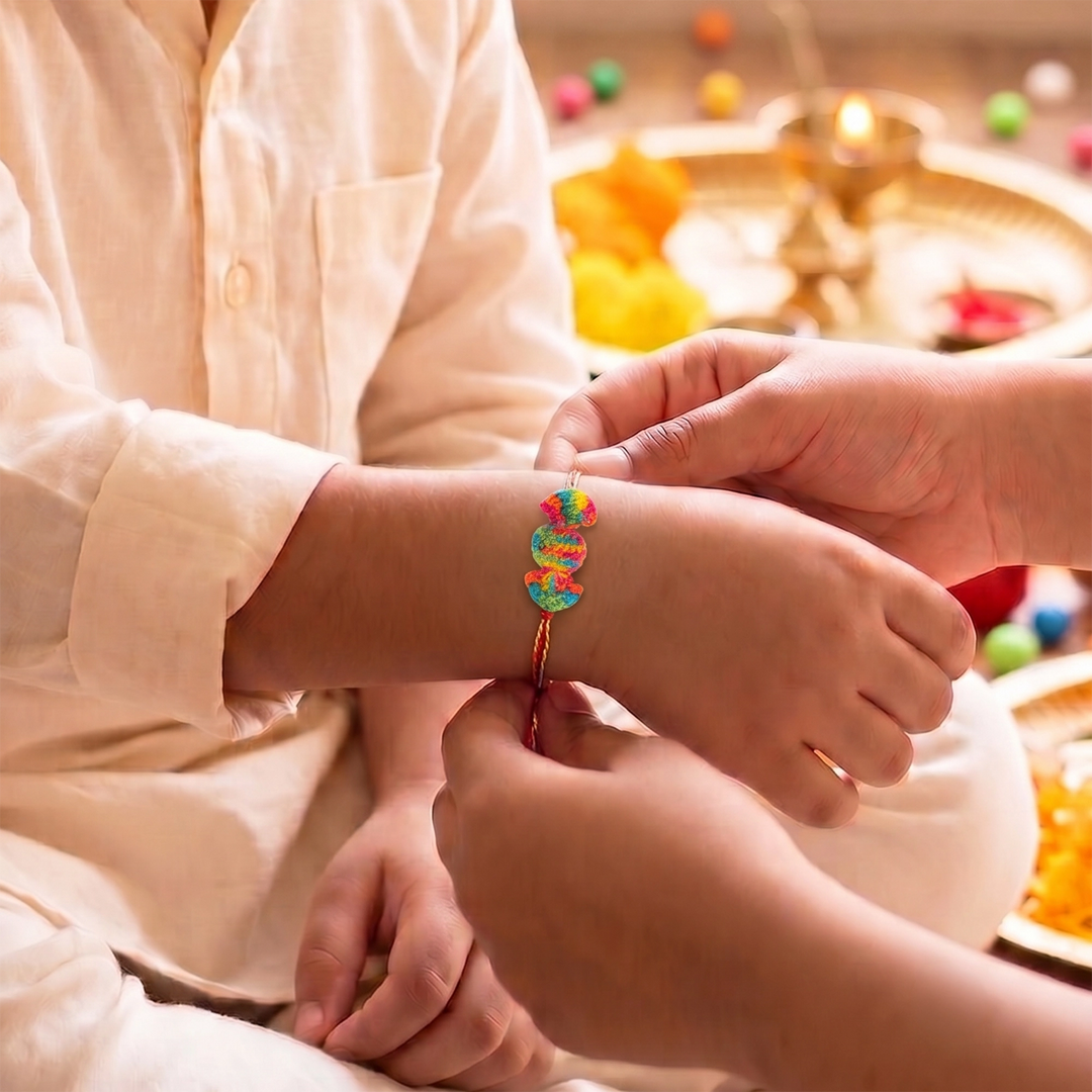 Candy Crochet Rakhi For Kids