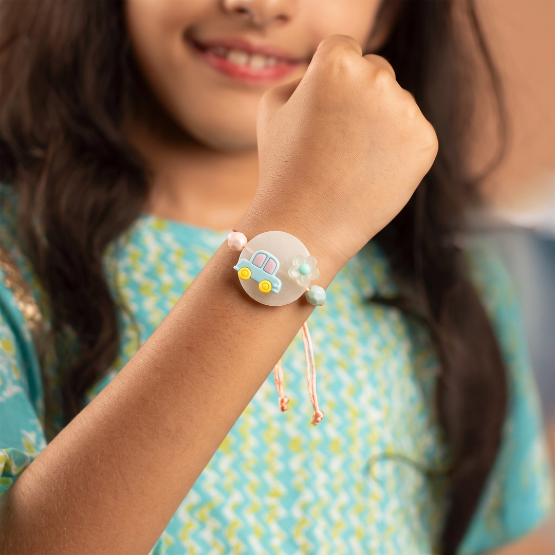 Pastel Car Rakhi For Kids