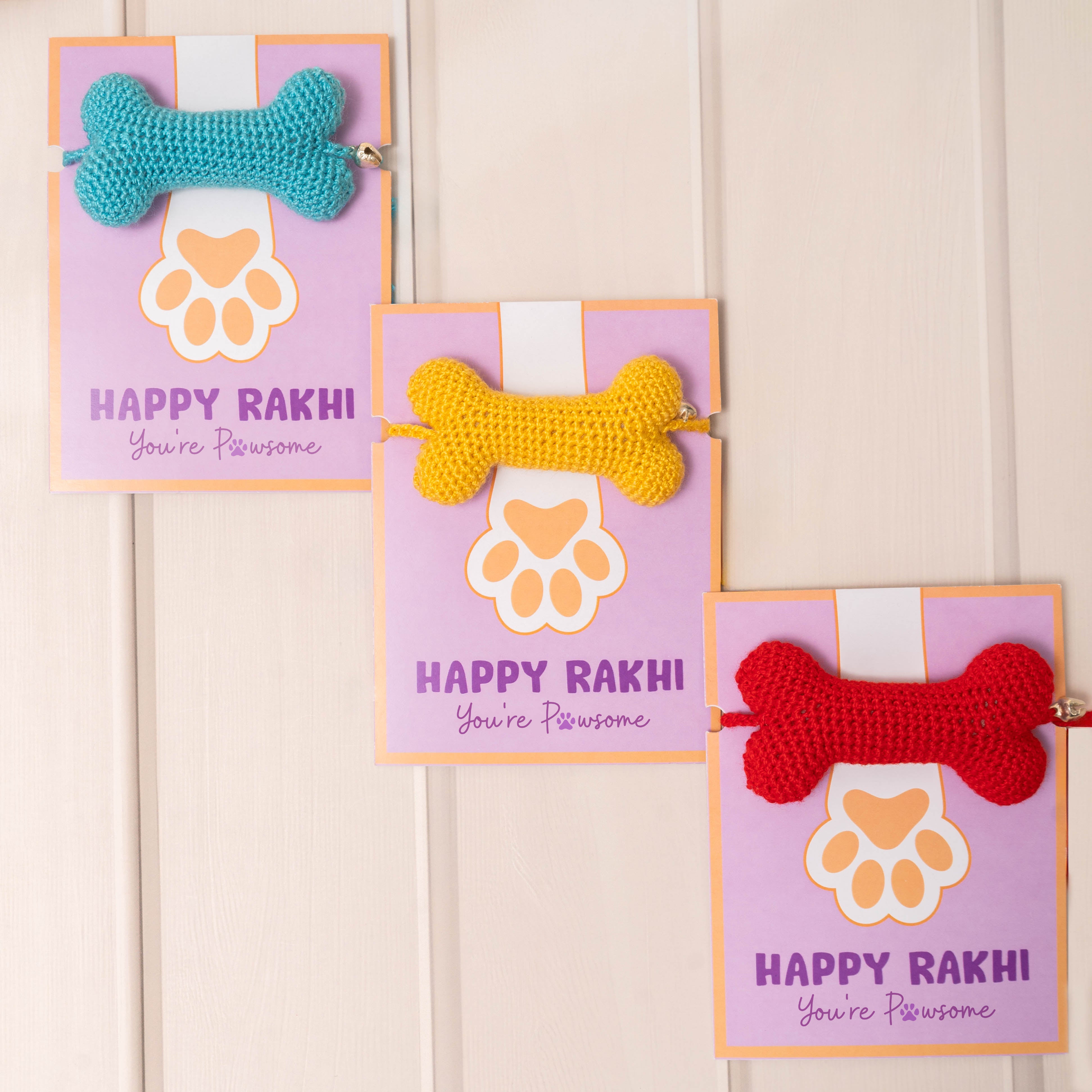 Buy Crochet Bone Rakhi for Dogs Online at The Zappy Box