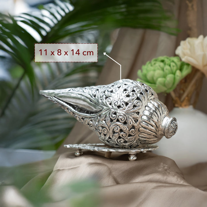 Carved Shankh With Stand