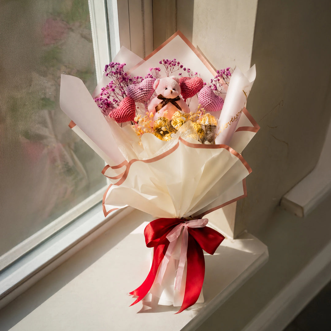 Choco Cuddle Special Love Crochet Bouquet
