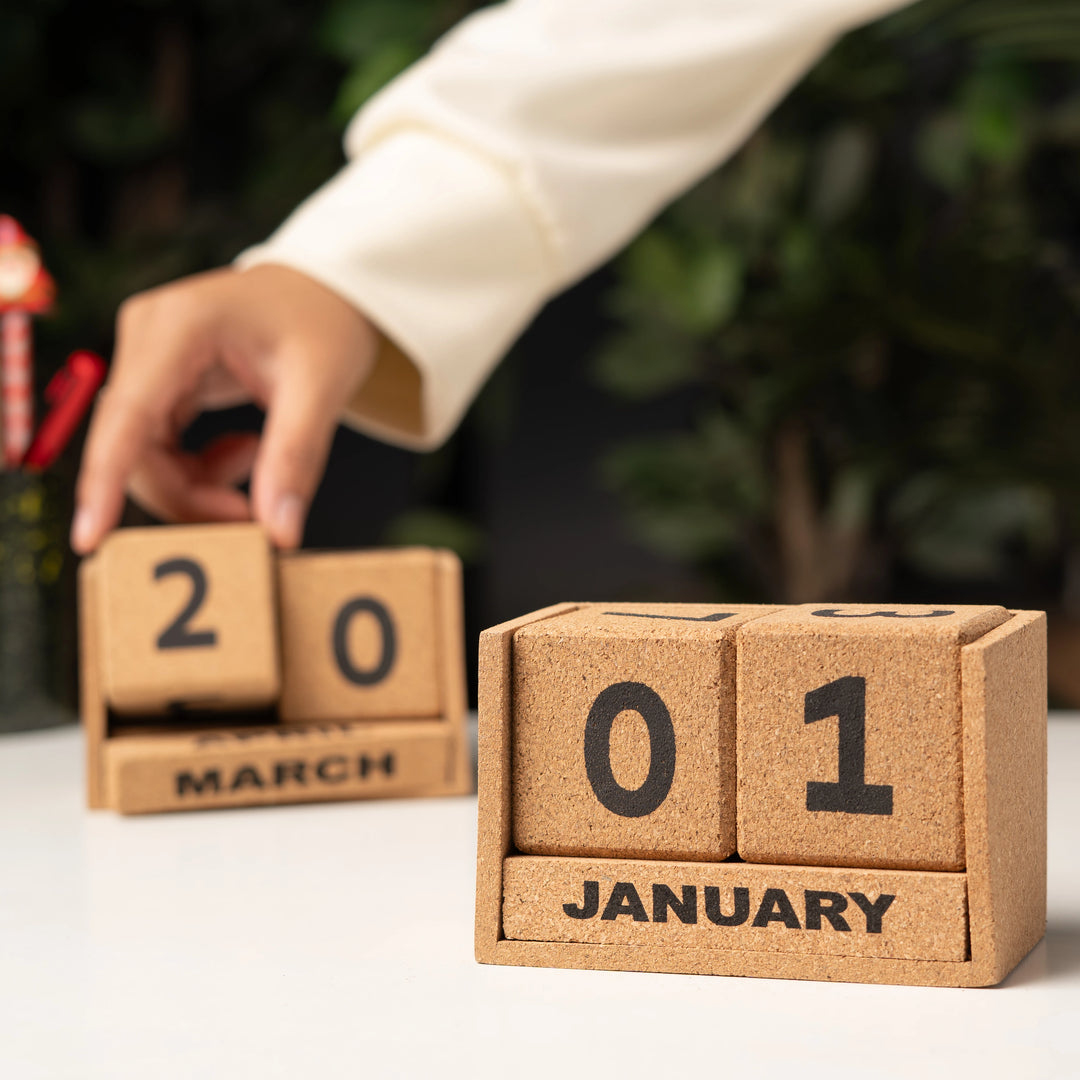 Cork Block Desk Calendar