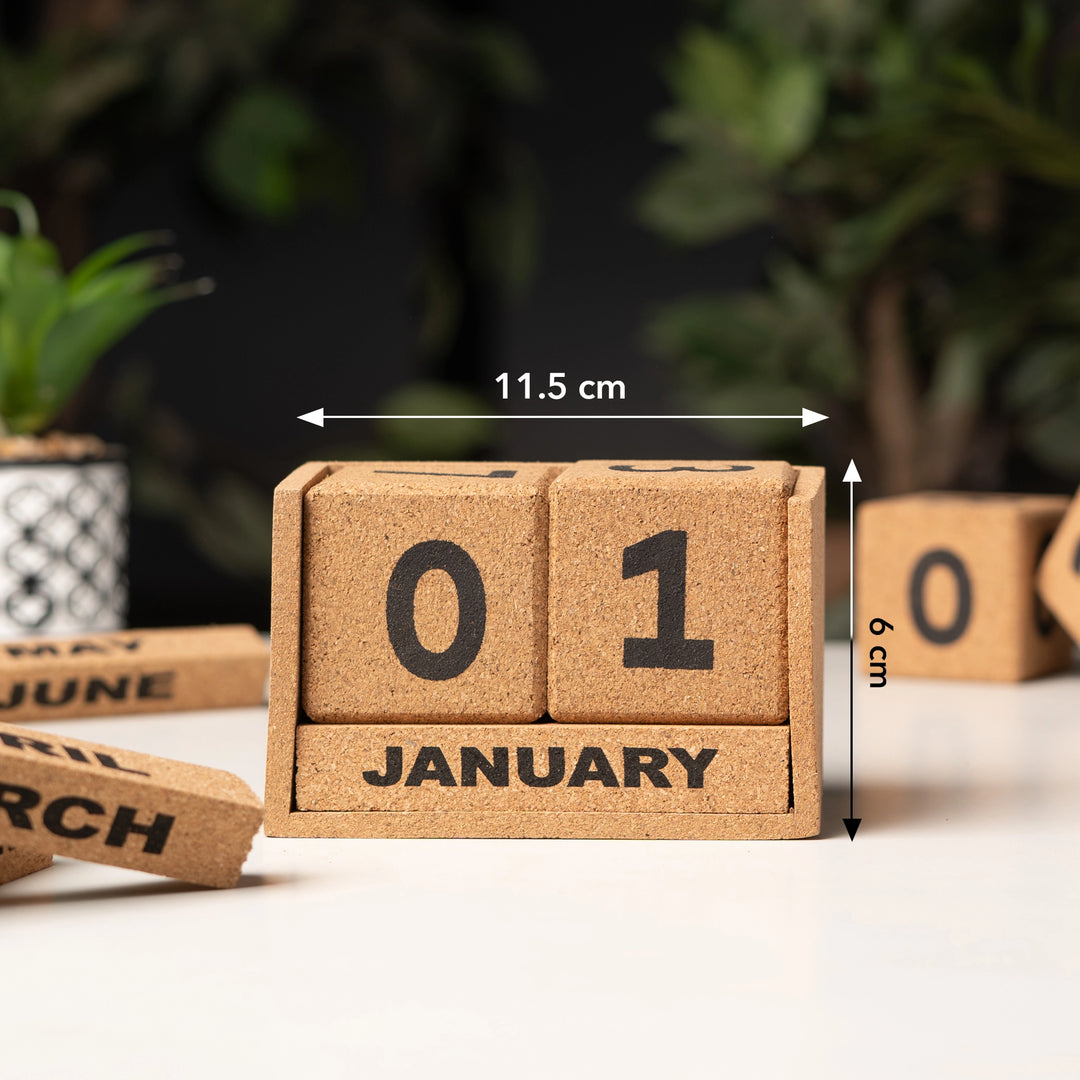 Cork Block Desk Calendar