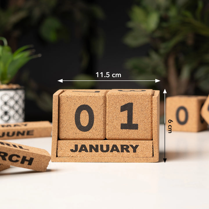 Cork Block Desk Calendar