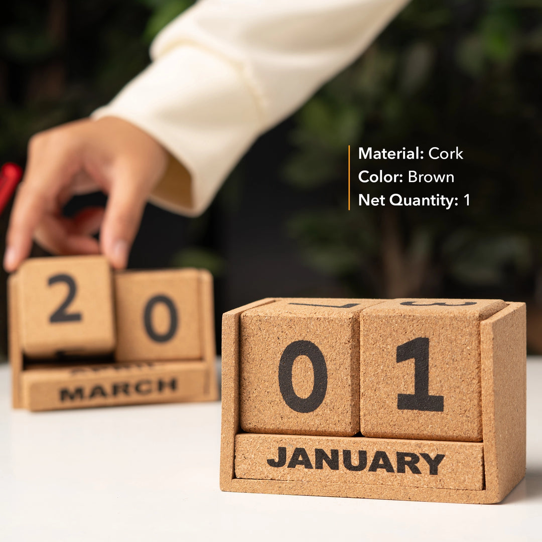 Cork Block Desk Calendar