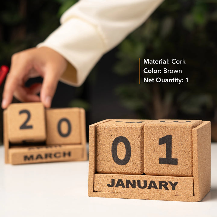 Cork Block Desk Calendar
