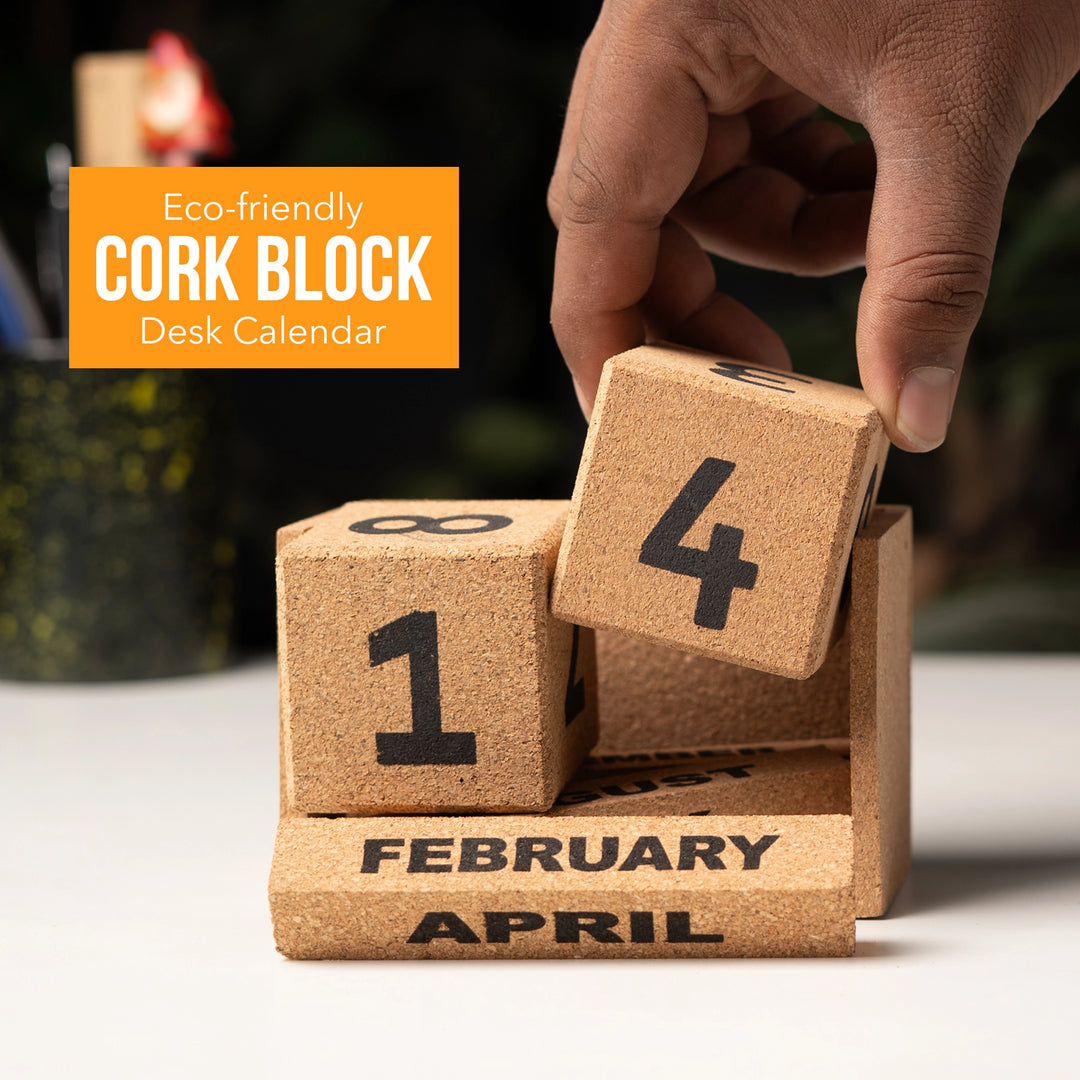 Cork Block Desk Calendar