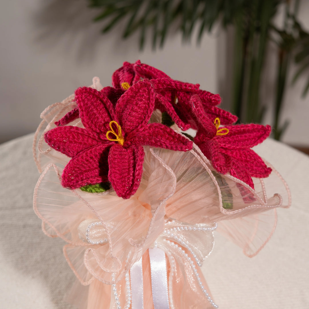 Crochet Lily Bouquet | Handmade Everlasting Flowers