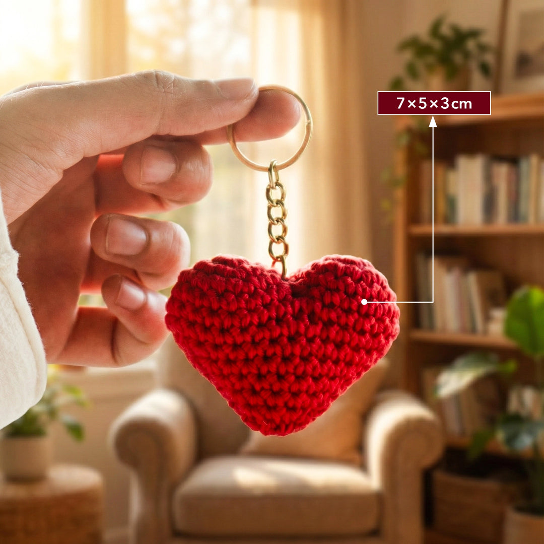 Crochet Heart Keychain
