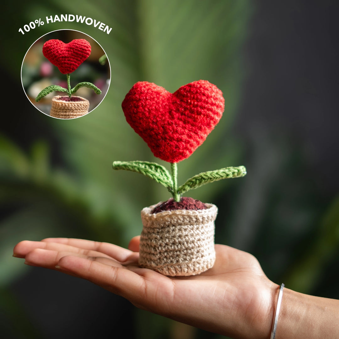 Crochet Heart Pot