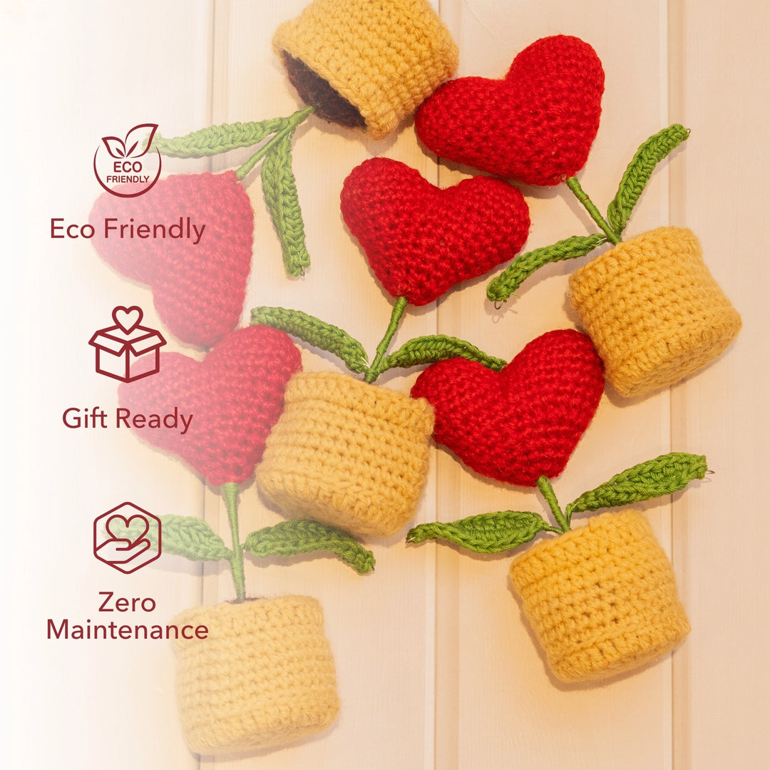 Crochet Heart Pot