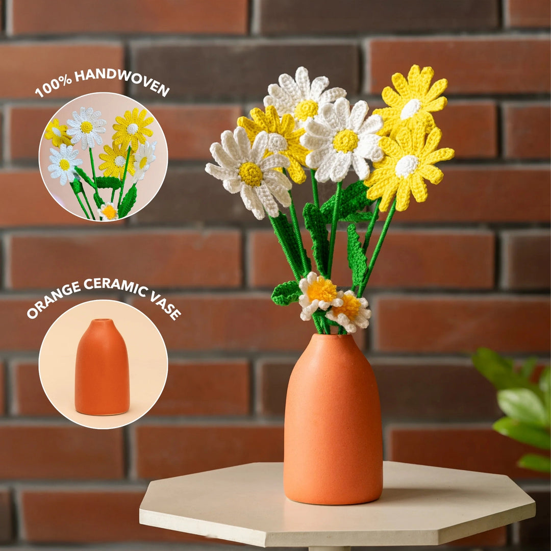 Darling Daisy Vase And Flower Combo