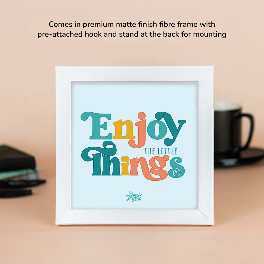 White 5" x 5" premium matte finish fiber frame  