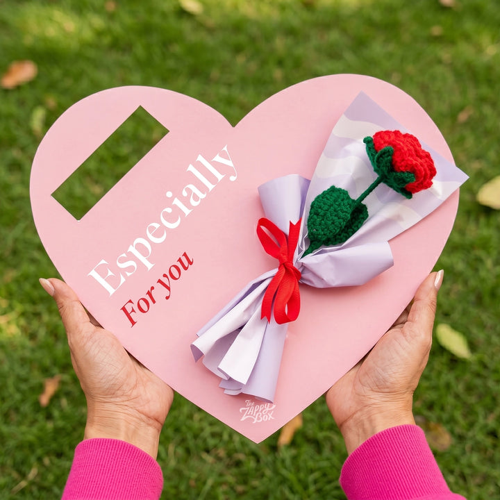 especially for you crochet rose flower handmade gift india