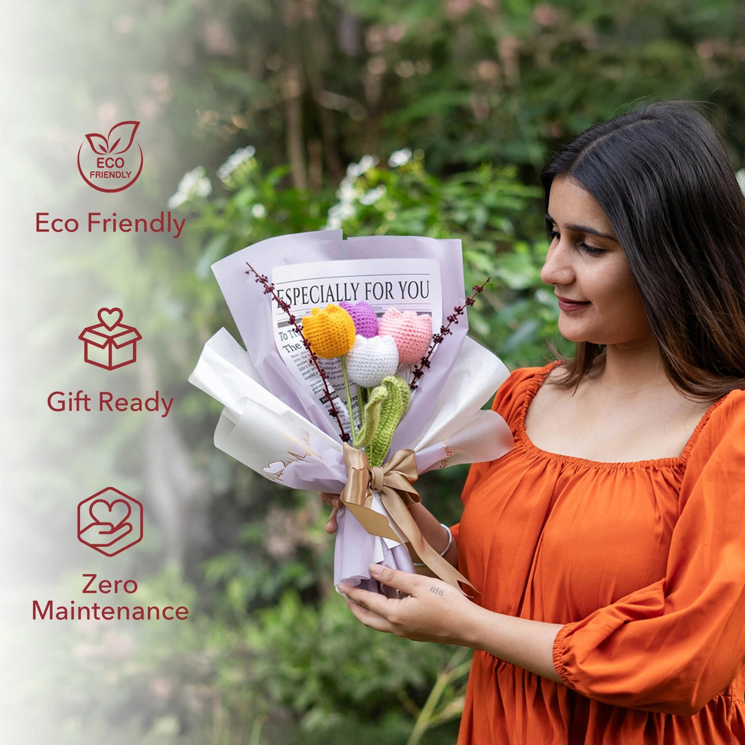 Especially For You' Crochet Tulip Bouquet