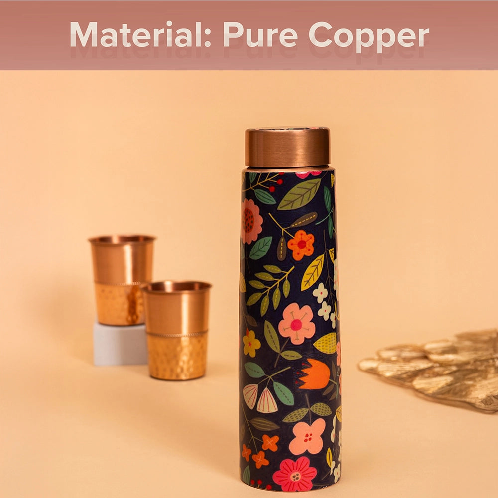Floral Copper Bottle