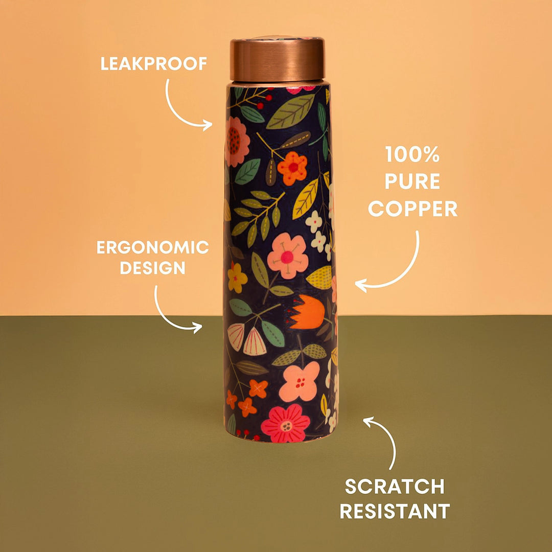 Floral Copper Bottle