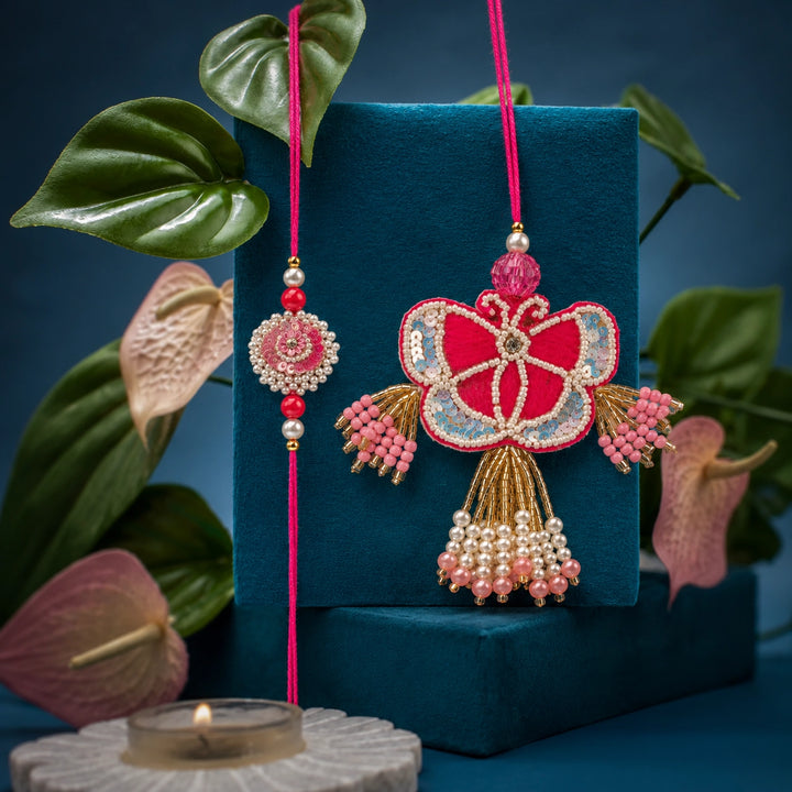 Fluttering Wings Lumba Rakhi Set