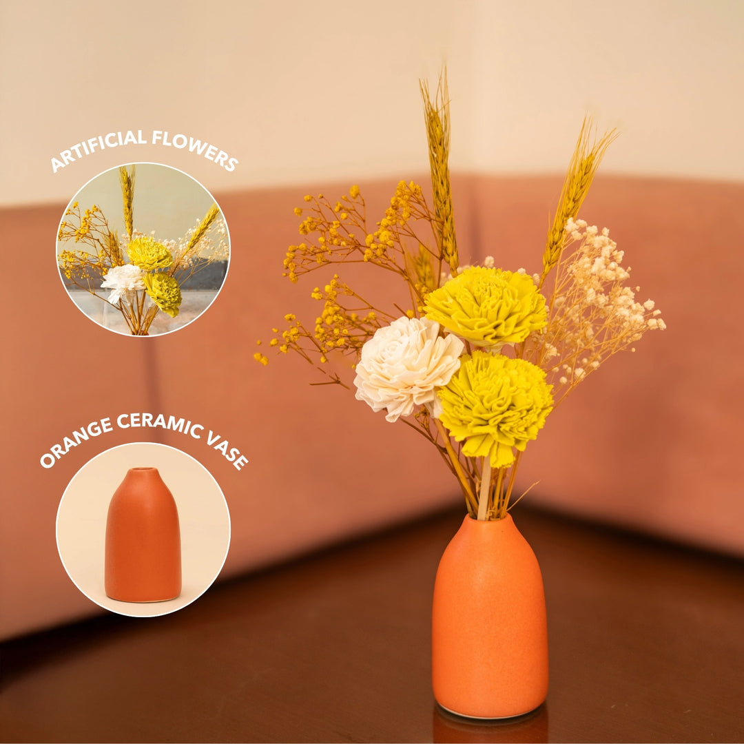 Forever Flora Ceramic Vase with Flowers