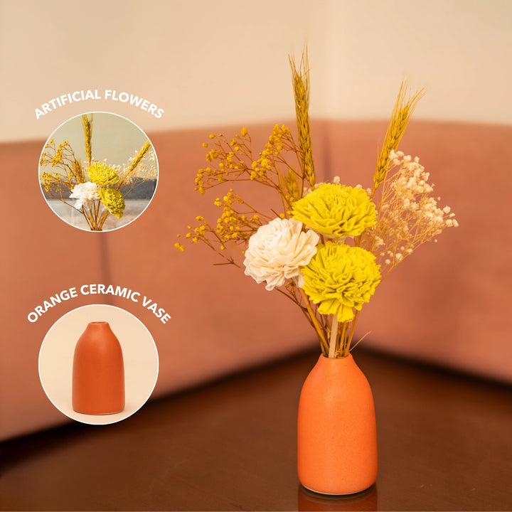 Forever Flora Ceramic Vase with Flowers