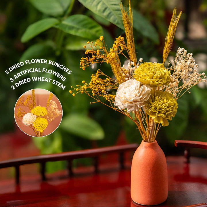 Forever Flora Ceramic Vase with Flowers