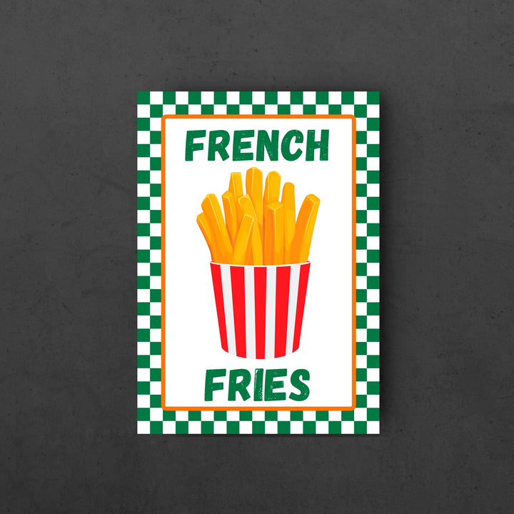 French Fries Wall Art - poster of a french fries illustration with french fries text