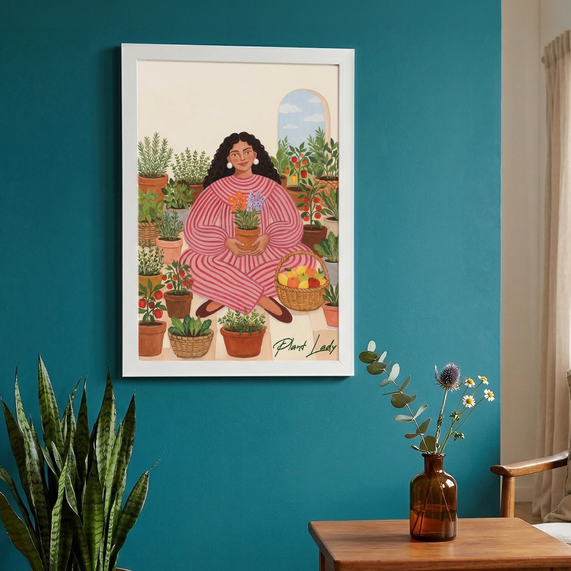 Plant Lady Wall Art Frame | Botanical Illustration | The Zappy Box