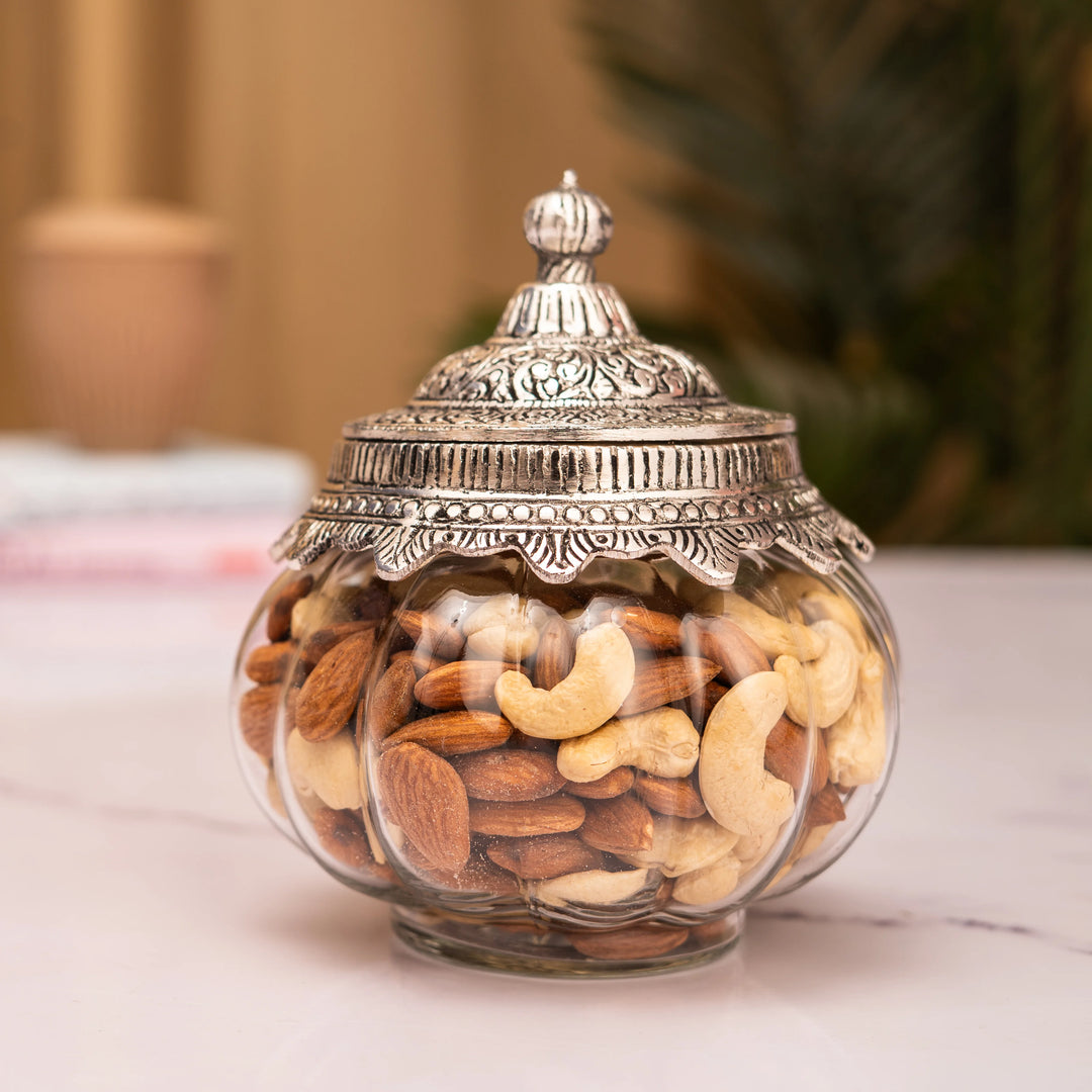 Mutter Jars German Silver Kharbuja Jar With Lid - Muskmelon Jar Online I The Zappy Box