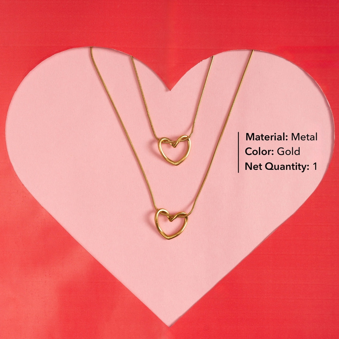 Gold Heart Pendant Necklace