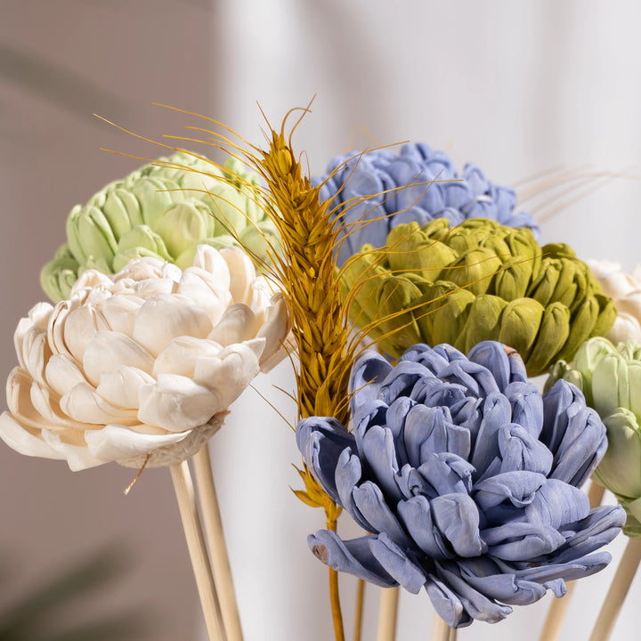 Handcrafted Sola Wood Flower Bouquet in a White Ceramic Vase, A Gift That Never Fades