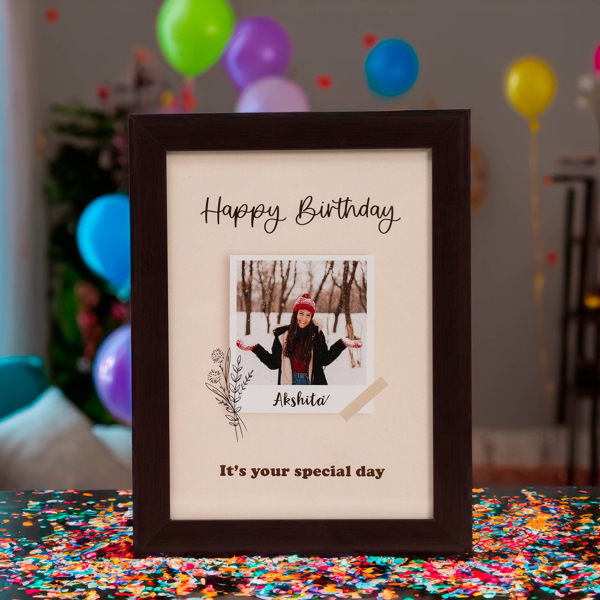 Add Birthday Frame Happy Birthday Photo Frame - Customized Photo Frames for Birthday - The ...