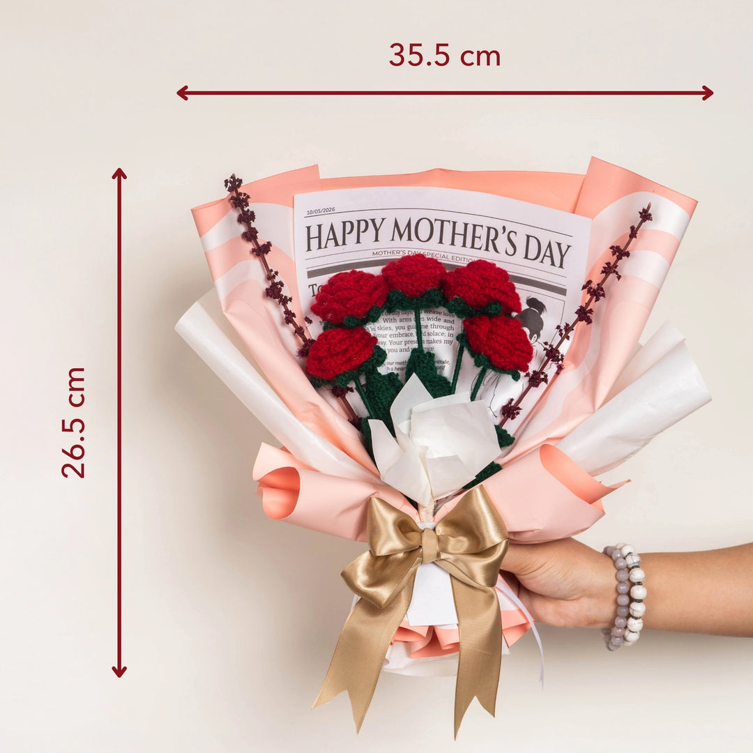 Happy Mother's Day Crochet Rose Bouquet