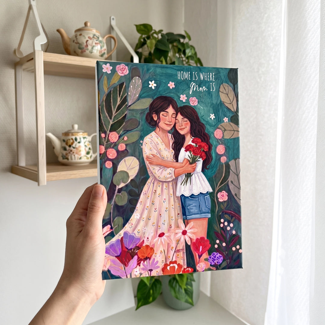Where Love Blooms - Mother and Daughter | Canvas Print