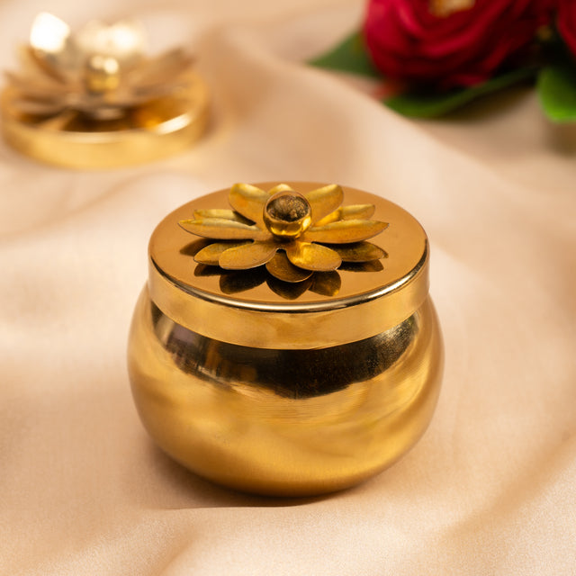 Metal Jar Candle with Flower Lid The Zappy Box